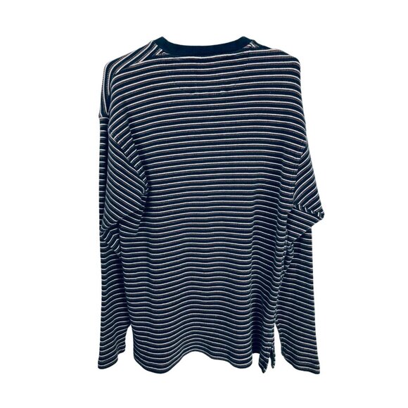 Chaps Ralph Lauren Pullover Thermal Crewneck Shirt Striped Mens XL  Long Sleeves - Picture 5 of 6